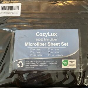 CozyLux Black Microfiber Sheet Set